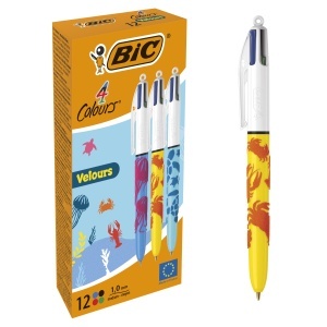 Pix BIC 4 Colours Velours, 4 culori, set 12 bucati, design dschungel
