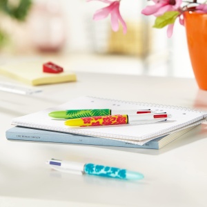 Pix BIC 4 Colours Velours, set 3 bucati, 1 mm, design tropical - Img 2