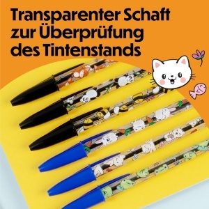 Pix BIC Cristal Decors Kawaii, 8 bucati, 1.0 mm, cerneala albastra si neagra - Img 5