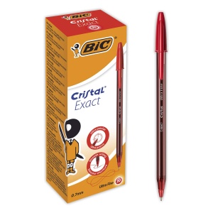 Pix BIC Cristal Exact 0,3 mm - Culoare Rosie, 20 Bucati
