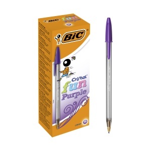Pix BIC Cristal Fun 929055, set 4 culori (violet, roz, lime, turcoaz), varf 1.6 mm