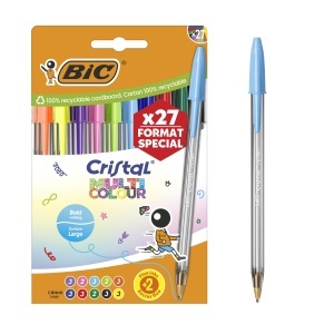 Pix BIC Cristal Multicolor, 1.6 mm, set cu 8 culori, design ergonomic