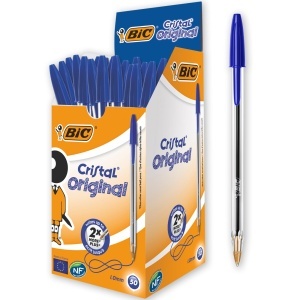 Pix BIC Cristal Original, 50 bucati, 1.0mm, Culoare Albastra