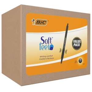 Pix BIC Soft Feel, 1.0 mm, negru, set de 36 bucati