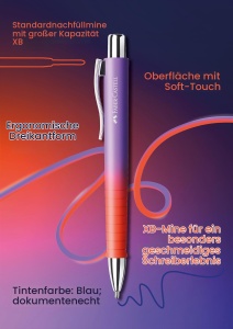 Pix Faber-Castell Poly Ball Buzzing Blue, Ergonomic, Tinta Documente, 0.6 mm - Img 6