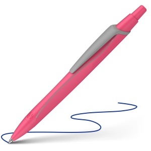 Pix Schneider Reco Neon Edition, 6 bucati, din plastic reciclat, culoare neon roz, scriere albastra - Img 2