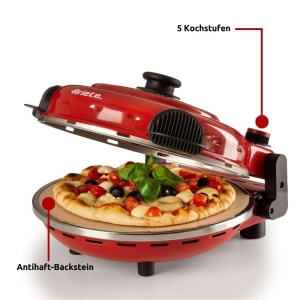 Pizzaofen Ariete 919 Rosu 400degC 1200W Placa refractara antiaderenta - Img 2