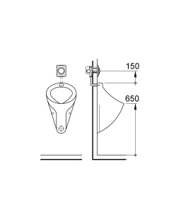 Placa de acoperire WC GROHE Surf, Alpin alb, cu buton de actionare - Img 3