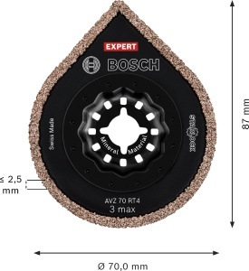 Placa de indepartare a fugilor Bosch EXPERT AVZ 70 RT4 3 max, 70 mm, 3 aplicatii - Img 3