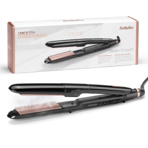 Placa de indreptat parul BaByliss Steam Smooth, 39 mm, negru - Img 1