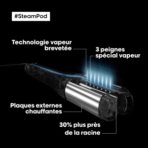Placa de indreptat parul LOreal Steampod 4 cu tehnologie de abur, 3 temperaturi, accesorii incluse - Img 5