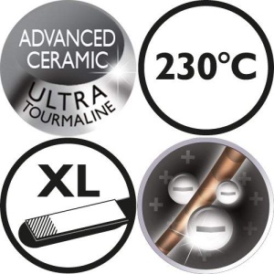 Placa de indreptat parul Remington [Tehnologie cu trei ioni: mai putina incretire si incarcare statica] Pro-Ion (acoperire ceramica cu ultra-turmalina, afisaj LCD, 150-230degC, functie Temp. Boost) Placa de indreptat parul S7710 - Img 5