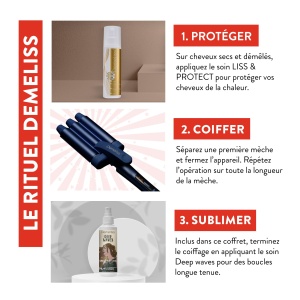 Placa de par Demeliss XCURLER 2 in 1 - Ceramic, 5 temperaturi, design ergonomic - Img 2