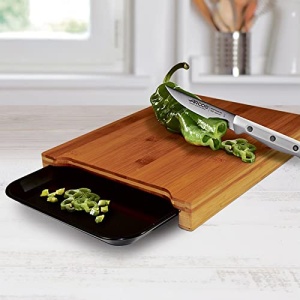Placa de taiat Jocca 1635 din bambus cu tavita detasabila, 36x27.5 cm - Img 4