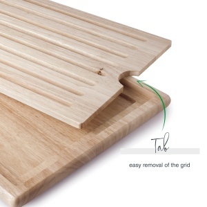 Placa de taiat Lacor 60486, Gummiholz, 53x32.5 cm, cu sistem antiderapant - Img 6