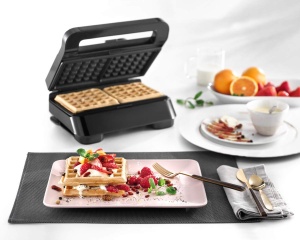 Placa de Wafe DeLonghi MultiGrill Easy DLSK155, 2 Placi Antiaderente, 270 x 140 mm, Negru - Img 2