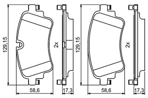 Placute de frana Bosch BP2007 pentru spate, ECE-R90, low-metallic, set 4 bucati - Img 6