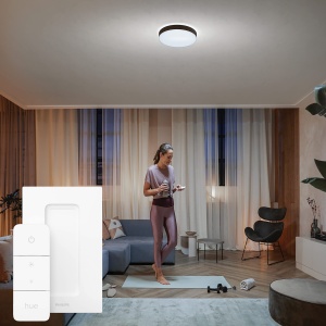Plafoniera LED Philips Hue White Ambiance Enrave XL, 6100 lm, Negru, Dimabila - Img 4