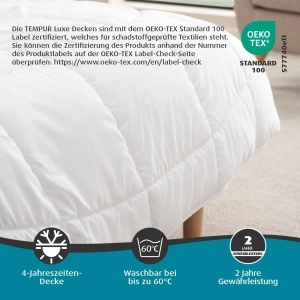 Plapuma TEMPUR Luxe Fibre Cooling 135x200 cm usoara si respirabila pentru toate anotimpurile - Img 3