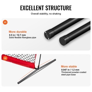 Plasa de protectie VEVOR SSPDYBQ002 pentru baseball si softball portabila cu structura stabila - Img 4