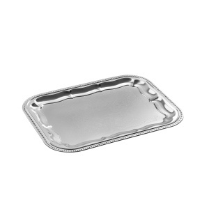 Platou dreptunghiular APS 392, 41 x 31 cm, metal, cu decor