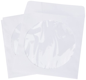 Plicuri pentru CD-uri Verbatim, 50 bucati, albe, cu fereastra transparenta - Img 2