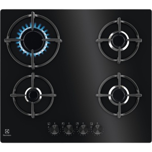 Plita pe gaz 4 arzatoare, 60 cm, sticla neagra, model EGG64272K