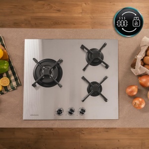 Plita pe gaz Cecotec Bolero Squad G 3400S, 3 brenneri, 6,2 kW, inox - Img 8