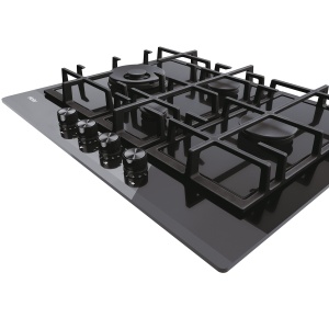 Plita pe gaz Haier HAVG5D4HB, 60 cm, 4 arzatoare, zona wok, negru - Img 5