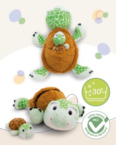 Ploshtel Broasca Testoasa cu Bebe NICI 28cm - Verde, Moale si Iubitor - Img 3