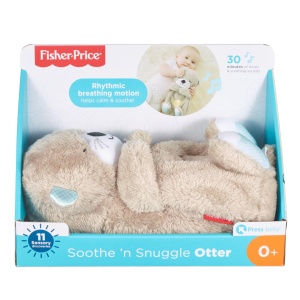 Plus cu sunete Fisher-Price Schlummer Otter, pentru bebelusi, material moale, muzica si lumini - Img 6