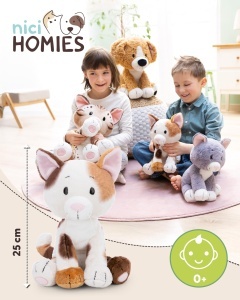 Plush Cat NICI 25cm - Culoare Maro - Jucarie Moale pentru Copii si Adulti - Img 2