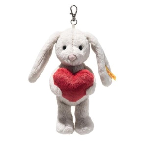 Plush Hoppie Hase Steiff 15cm, Plushtoy cu Inima, Gri, Usor