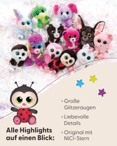 Plush Marienkafer NICI Lily May 15cm - negru, jucarie moale pentru copii si adulti - Img 4