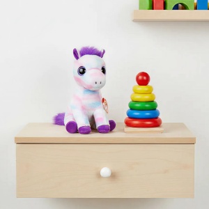Plush Toy TY Beanie Boos Hayden, 15 cm, Alb-Lila-Roz, Cu Ochi Glitter - Img 4
