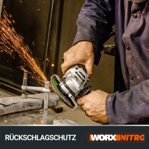 Polizor unghiular cu acumulator WORX WX8129 NITRO 20V - diametru disc 125mm - 8500 rpm - motor puternic fara perii - usor si compact - protectie impot - Img 5