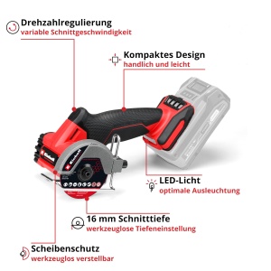 Polizor unghiular Einhell TP-CO 1876-C Li BL-Solo Brushless 76 mm fara acumulator - Img 3
