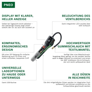 Pompa de aer Bosch PNEO, 10,3 bar, design ergonomic, cu adaptoare - Img 3