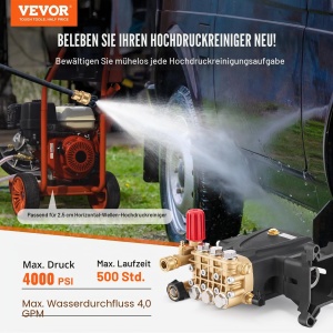Pompa de Inalta Presiune VEVOR, 4000 PSI, 4.0 GPM, Design Durabil - Img 2