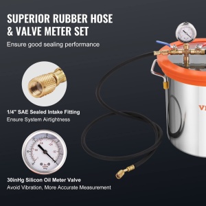 Pompa de vid VEVOR cu camera de vid de 19L 100L / min Pompa de vid 150W AC 220V / 50HZ 1440RPM 5pa 250ml Capacitate ulei HVAC Echipament de vid Pompa de vid de racire pentru stabilizarea lemnului Degazarea rasinii - Img 5