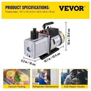 Pompa de vid VEVOR RS-6, 12 CFM, 1 CP, aluminiu, 1 treapta - Img 7