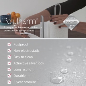 Portarollos de bucatarie Metaltex My Roll, 15x32cm, Polytherm, gri - Img 6