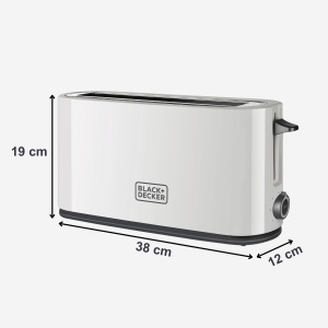 Prajitor de paine BlackDecker BXTO1001E, 1000W, 7 trepte, fanta extra larga, alb - Img 8