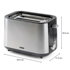 Prajitor de paine DOMO DO966T - Pentru 2 paine prajite - 3 functii prajire dezghetare rupere - 7 niveluri de temperatura - Compartiment depozitare cab - Img 4