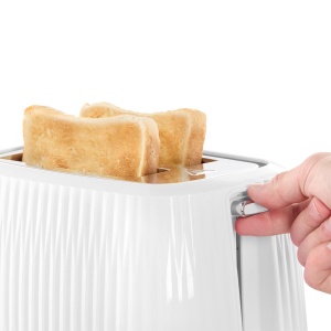 Prajitor de paine Russell Hobbs [pentru 2 felii] Eden (6 niveluri de rumenire, ridicare, dezghetare, reincalzire si oprire, sertar pentru firimituri, blat de chifle, alb) 27370-56 - Img 4