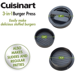 Presa de Burger Cuisinart CSBP-100, 3-in-1, Antiaderenta, Spalare Automata - Img 6