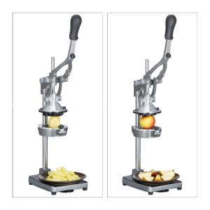 Presa de fructe manuala Relaxdays 3in1, inox, 47,5x17,5x40,5 cm - Img 3
