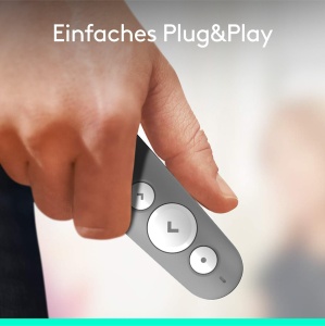 Prezentator Logitech R500s cu Laser, Bluetooth si USB, 20m, Gri - Img 2