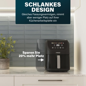 Princess Slim Airfryer 5.5L - 1500 W - Functionare silentioasa (55 db) - Design care economiseste spatiu - Fara ulei - 8 programe de gatit - Termostat reglabil - Acoperire antiaderenta - 182240 - Img 3