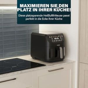 Princess SlimFry Airfryer, capacitate 8L, 2000W, 8 programe, ecran tactil digital, temperatura reglabila, fereastra de vizualizare, oprire automata, poate fi spalat in masina de spalat vase, 182257 - Img 10